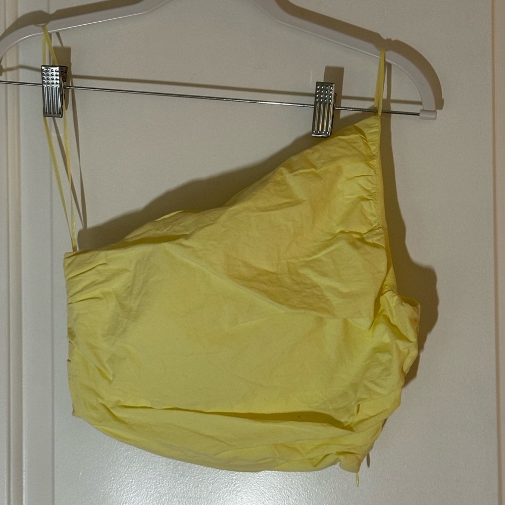 Zara Yellow Asymmetrical Top XS